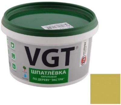 Готовые шпатлевки VGT Экстра дуб, 1 кг, Шпатлевка акриловая по дереву