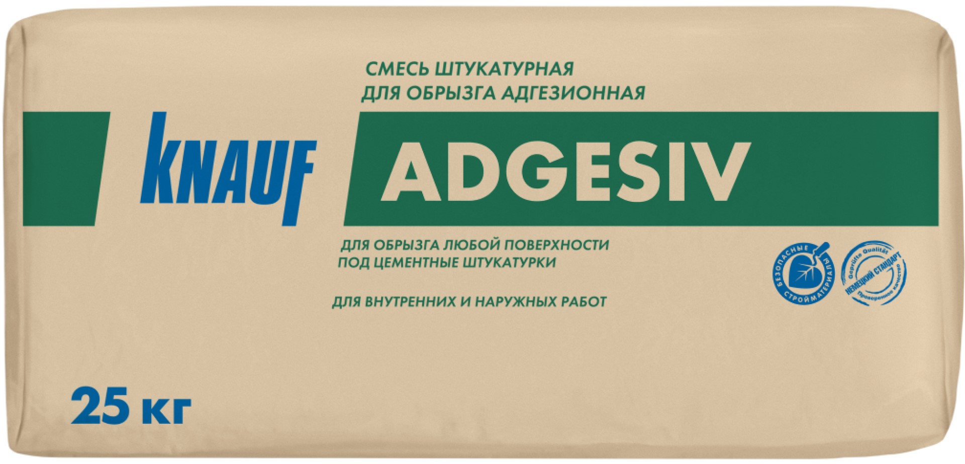 Сухие штукатурки  ГдеМатериал Knauf Adgesiv, 25 кг, Штукатурка цементная