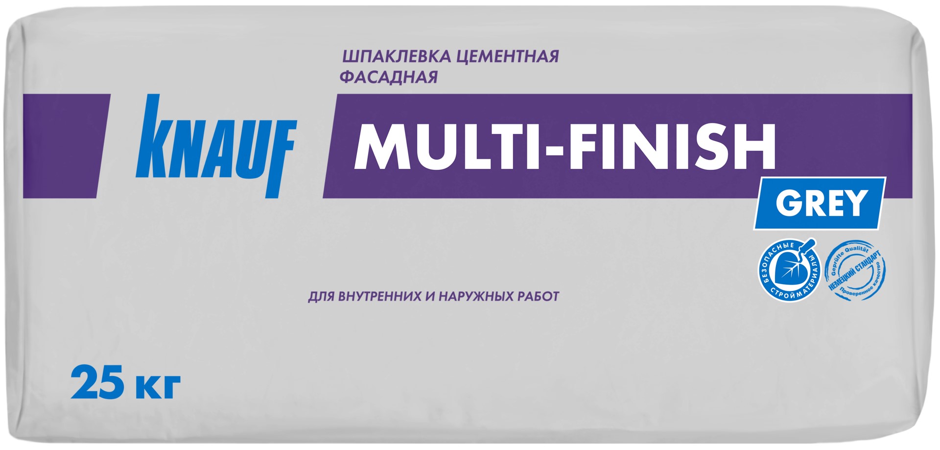 Сухие шпатлевки  ГдеМатериал Knauf Мульти-Финиш 25 кг, Шпатлевка цементная фасадная (серая)