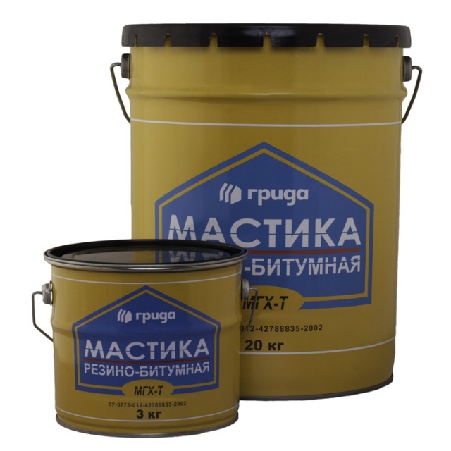Мастики и праймеры Мастика Грида МГХ-Т, 20 кг, резино-битумная