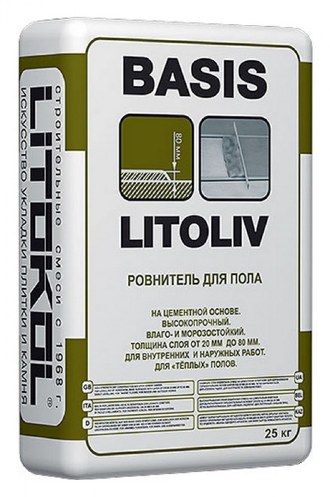 Ровнители для пола  ГдеМатериал Litokol Litoliv Basis 25 кг, ровнитель для пола