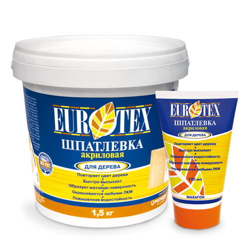 Готовые шпатлевки  ГдеМатериал Eurotex сосна, 1,5 кг, Шпатлевка для древесины