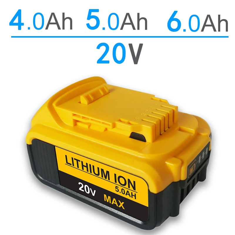 Accessories & Parts 20V 4Ah 5Ah 6Ah Lithium Battery for DeWalt power Tools DCB184 DCB200 rechargeable electric tool set 20Volt 20 v 6000mah Battery