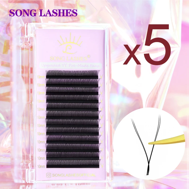 SONG LASHES black brown eyelashes 8-15mm extended beauty healthy double pointed lashes 5 boxes of customized lashes