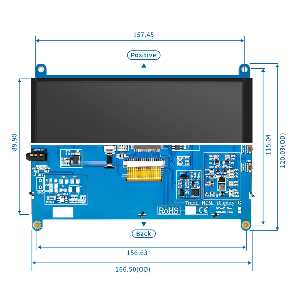 Portable Audio & Video 7Inch IPS/TN AIDA64 LCD Display mini pc Touch HDMI Module 1024 x 600 for Raspberry Pi 3 Pi4 PC monitor moniteur tacti orange pi