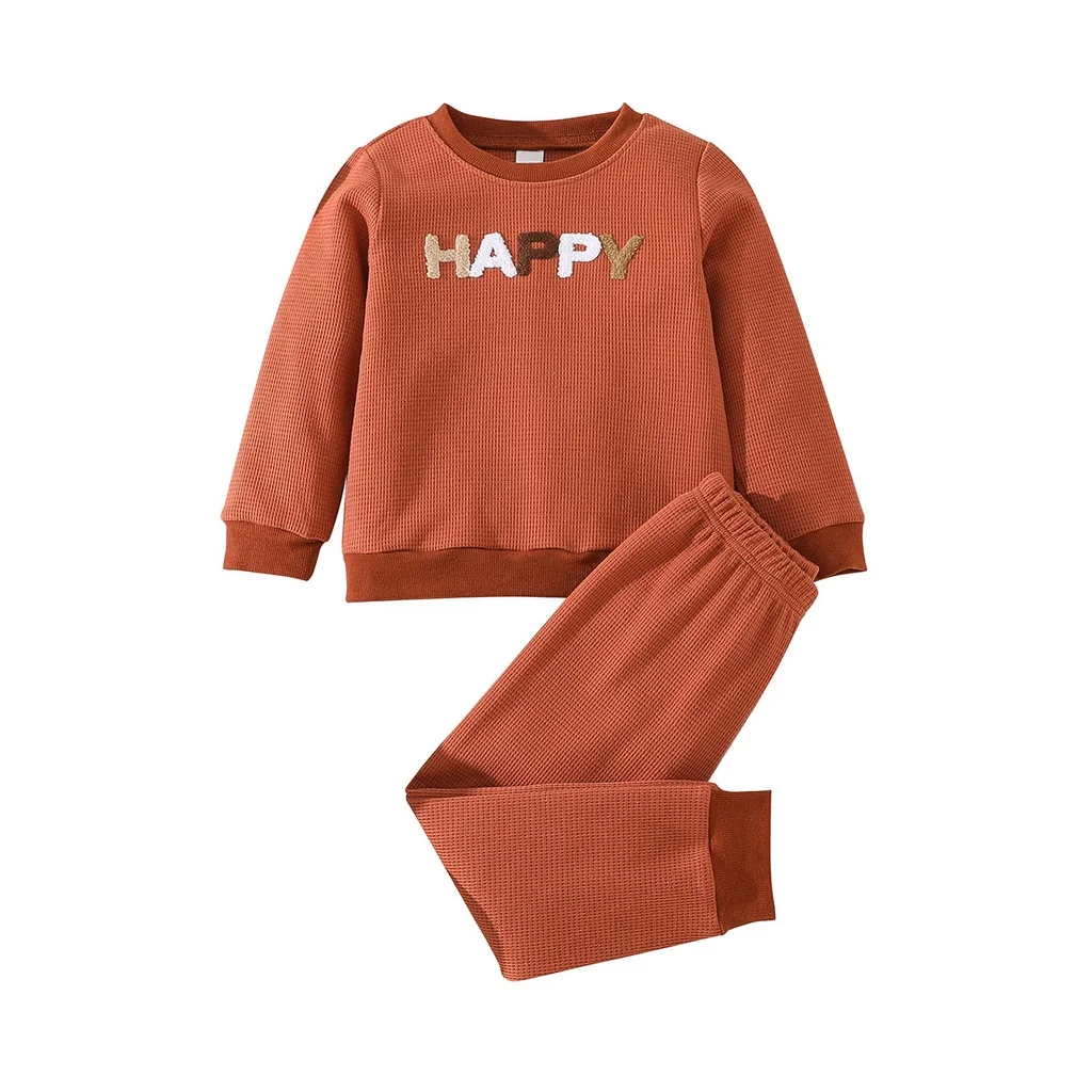 Kid Boy 4-7 Years old Long Sleeve Letter T-shirt Long Pants Outfit Toddler Infant Clothing Set Fashion Kids Wear Ootd