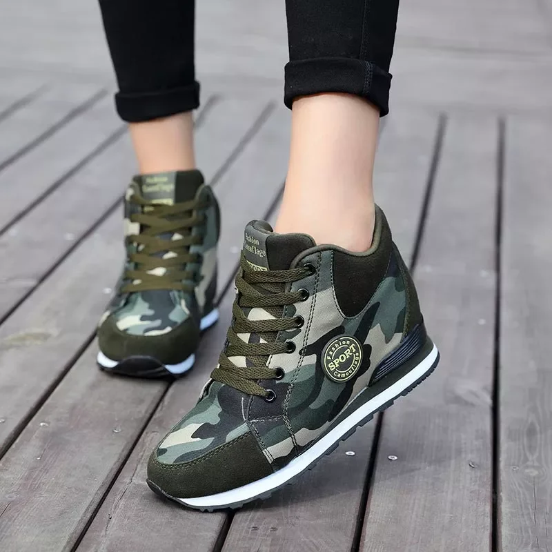 women shoes 2022 fashion increased camouflage ladies shoes high top casual canvas women sneakers tenis feminino