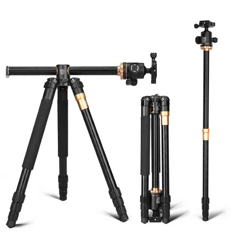 2022. Q999H Aluminium Alloy Camera Tripod Video Monopod Professional Extendable Tripod with Quick Release Plate and Ball Head