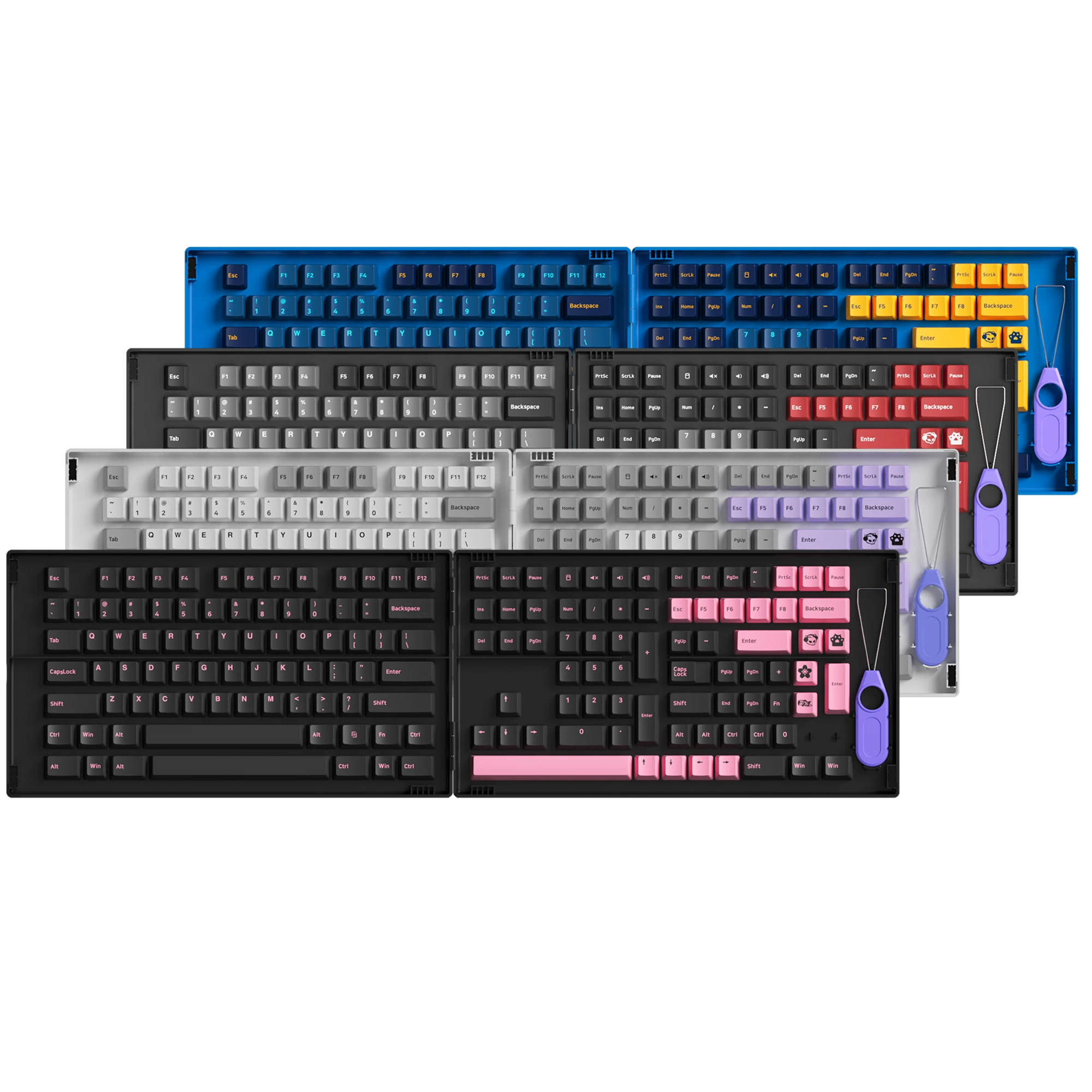 Cherry Profile PBT doubleshot keycap for mx stem keyboard Silent Muted Macaw Black Pink Psittacus bm60 bm65 bm68 xd64 xd68