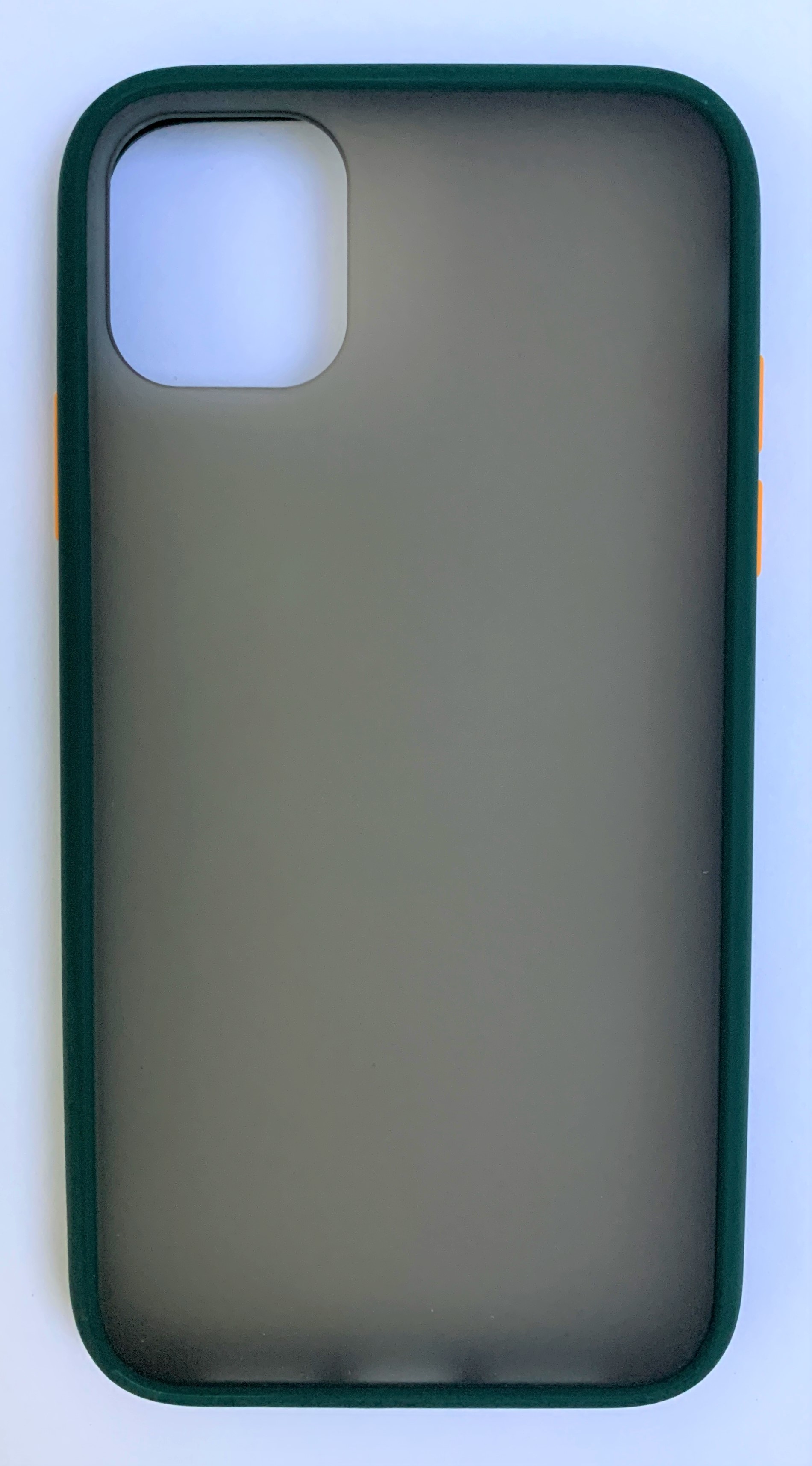 для iPhone 11 Чехол-накладка для Apple iPhone 11 с бампером пластик/силикон (прозрачно-черный/зеленый)
