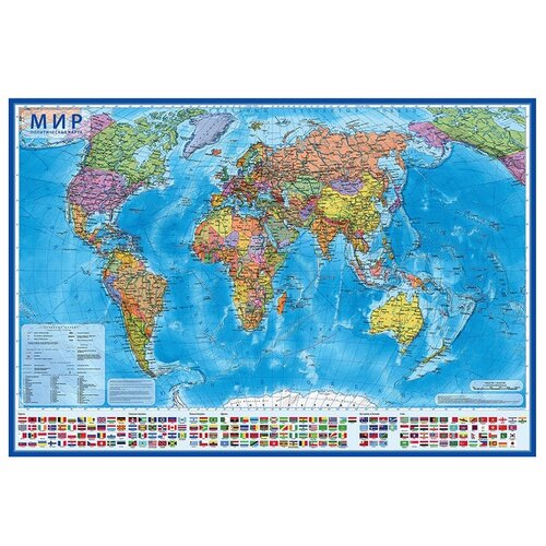   Беру Globen Интерактивная карта Мир Политический 1:32 (КН040), 70 × 101 см