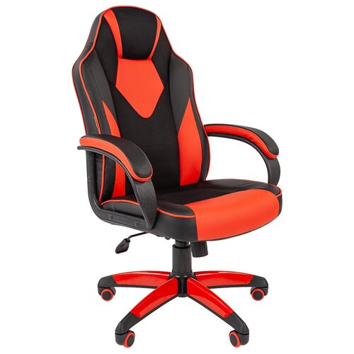 Компьютерные кресла  Беру Компьютерное кресло Chairman GAME 17 игровое, обивка: текстиль/искусственная кожа, цвет: черный/красный