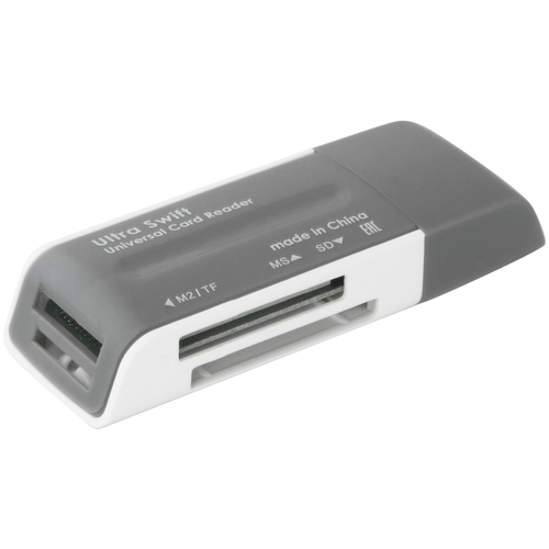   Беру Кардридер Defender Ultra Swift USB 2.0 серый/белый