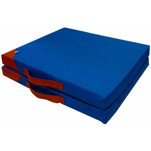 Лежак для собак и кошек ZOOexpress Матрас Аквастоп складной двухсекционный №2 120х80х6 см синий/красный