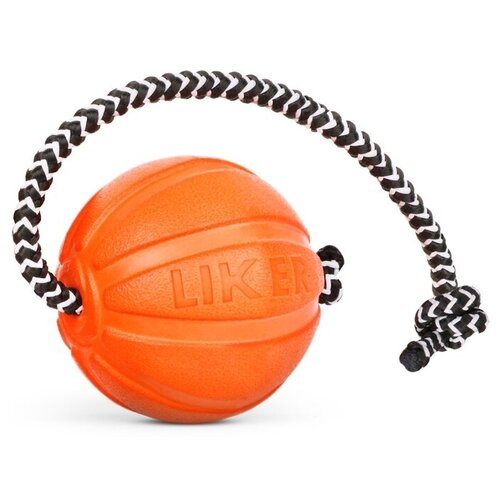   Беру Мячик для собак LIKER Мячик Лайкер Корд на шнуре (6285) оранжевый