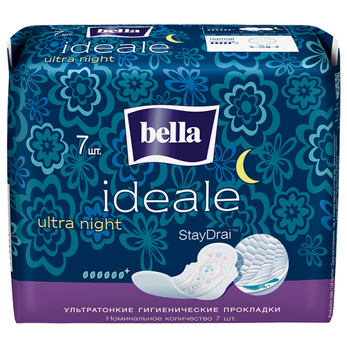 Прокладки и тампоны Bella прокладки Ideale Ultra Night, 6 капель, 7 шт.