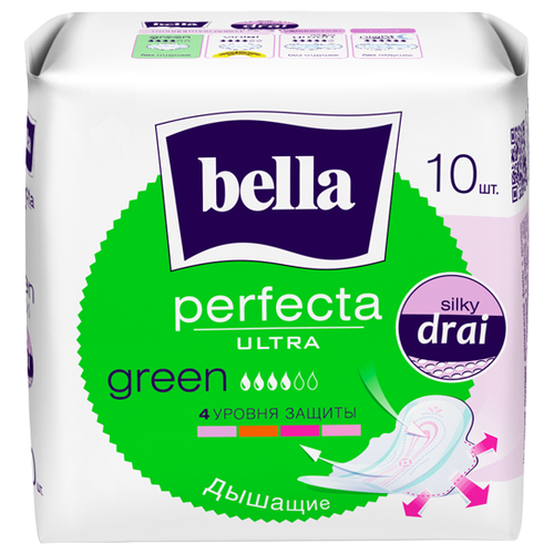 Прокладки и тампоны Bella прокладки Perfecta ultra green, 4 капли, 10 шт.