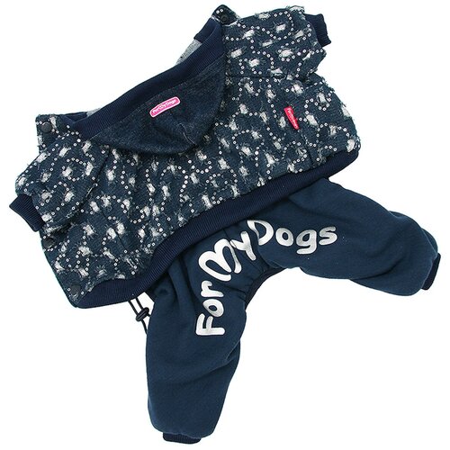 Одежда и обувь FOR MY DOGS костюм для собак утепленный джинс синий FW909-2020 (8)