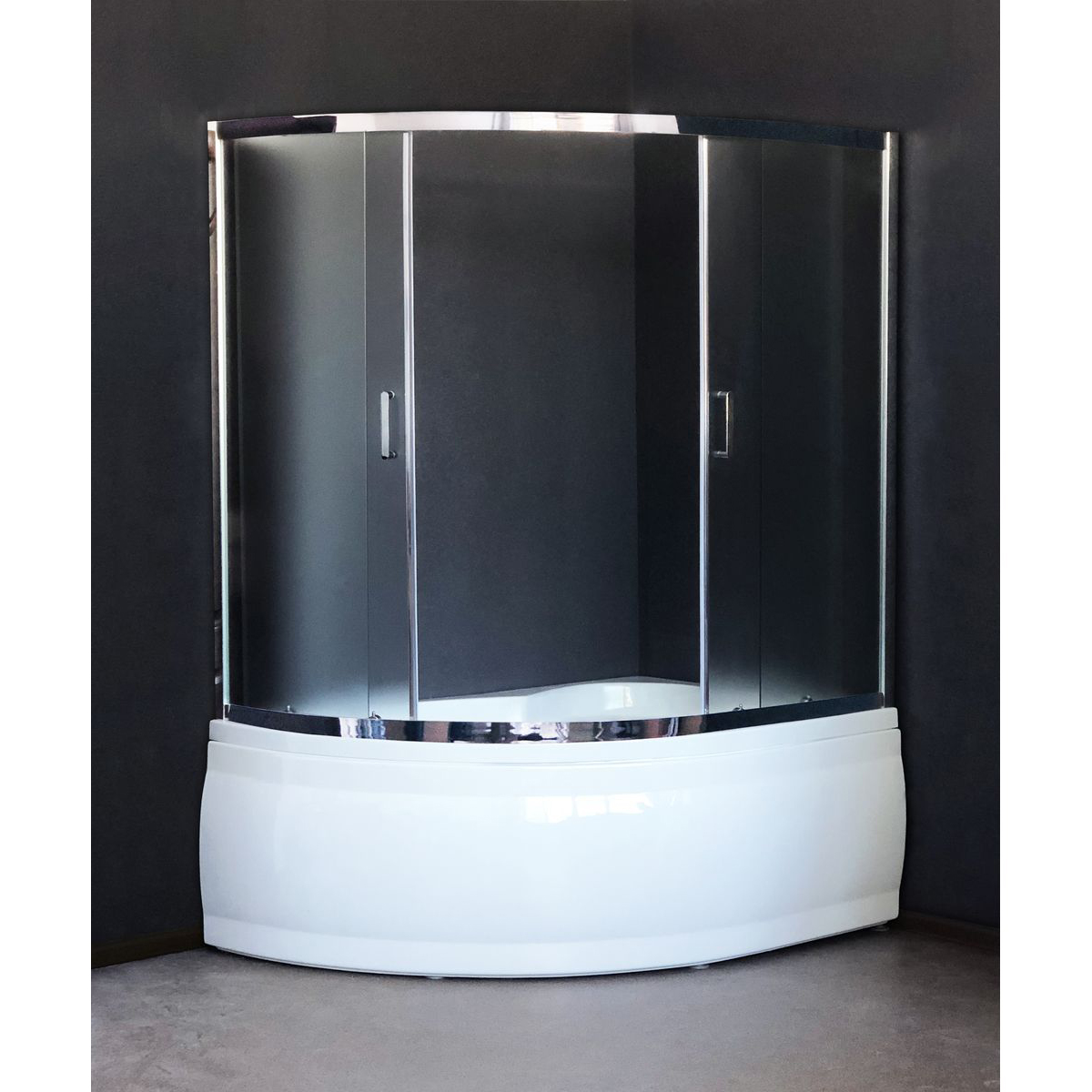 Шторка для ванны Royal Bath RB 150ALP-C-CH матовая