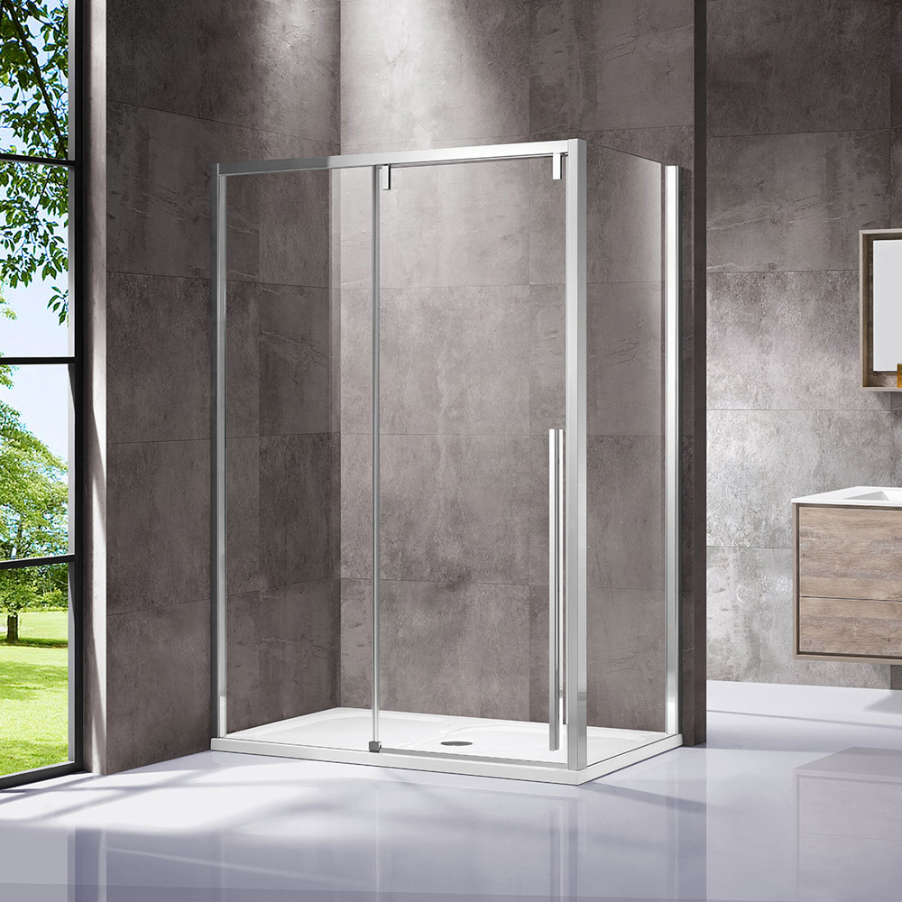 Душевой уголок Vincea Lugano VSR-1L8012CL-1, хром, стекло прозрачное