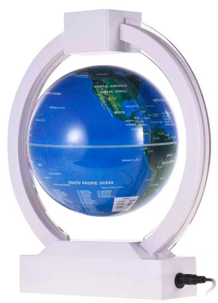 Магнитный левитирующий глобус GLOBE Floating And Rotating In Midair White