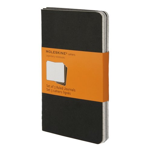 Блокнот в линейку "Set Оf 3 Ruled Cahier Journals" черный Pocket