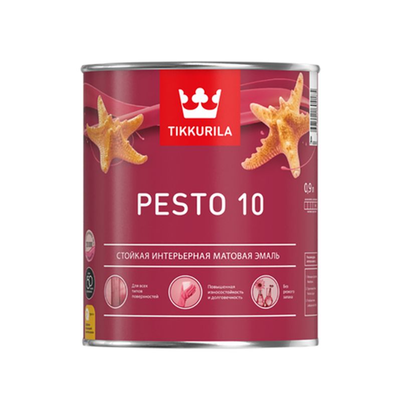  Эмаль без резкого запаха Tikkurila Pesto 10 база С 9л