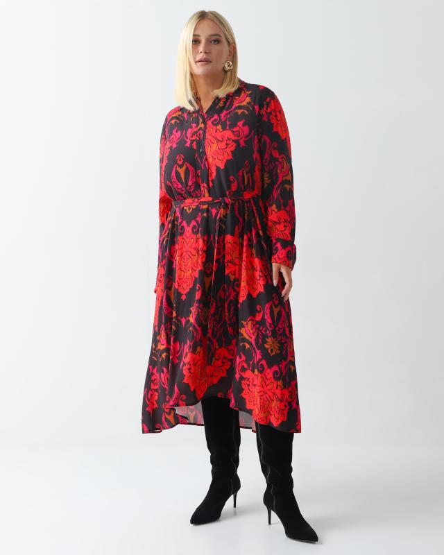 Платье-рубашка с длинным рукавом из вискозы с рисунком пейсли