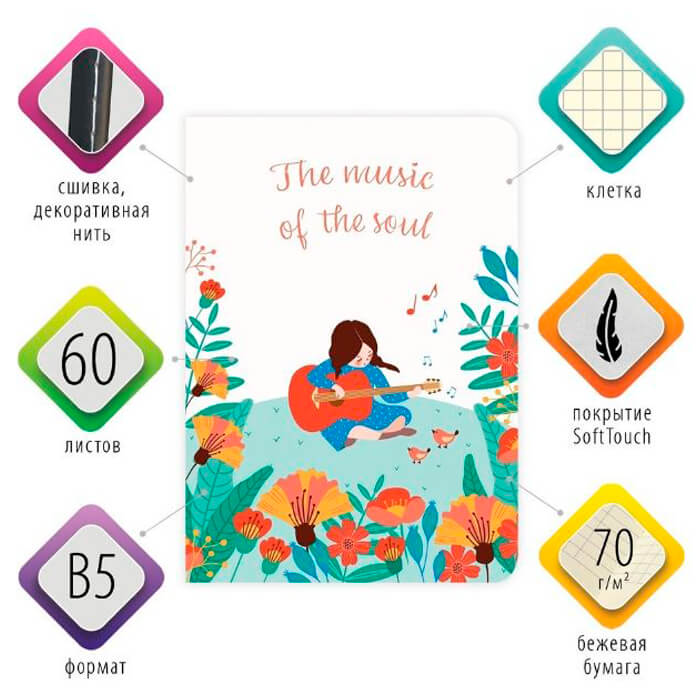   Тут Просто Тетрадь 60л клетка Brauberg гармония b5 403816