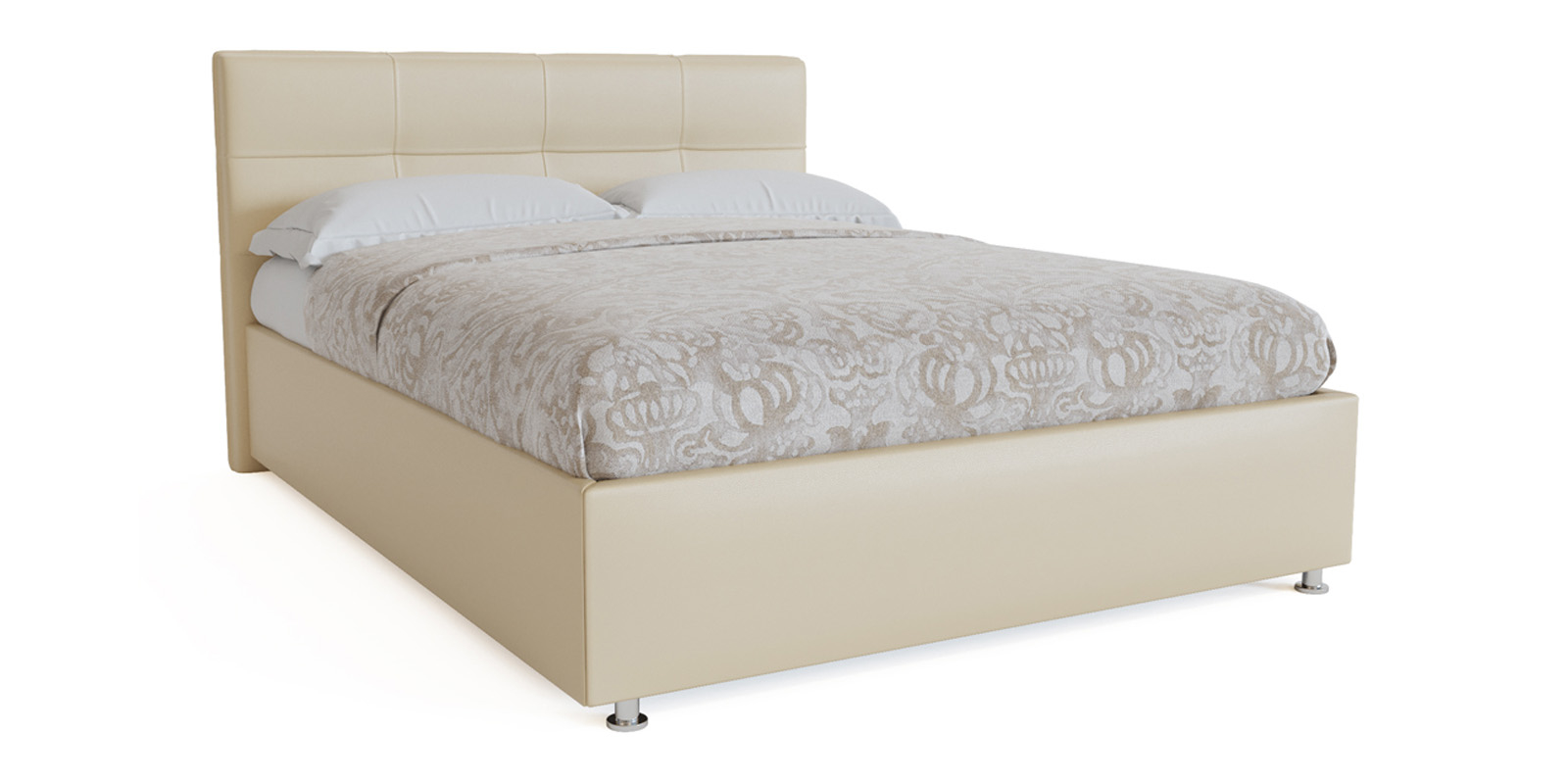   HomeMe Мягкая кровать 200х160 Неаполь с подъемным механизмом (Крем-брюле)