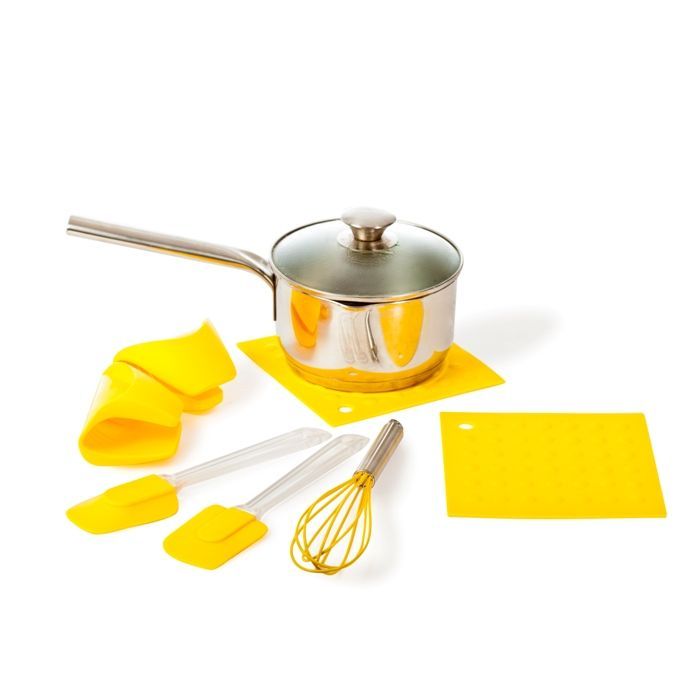 Набор кухонных принадлежностей Облако, 7 предметов (желтый), из силикона приборы для готовки