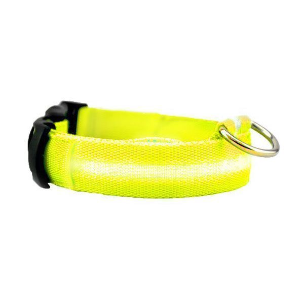 Светящийся ошейник для собак Luminous Collar for Dogs, размер M, желтый