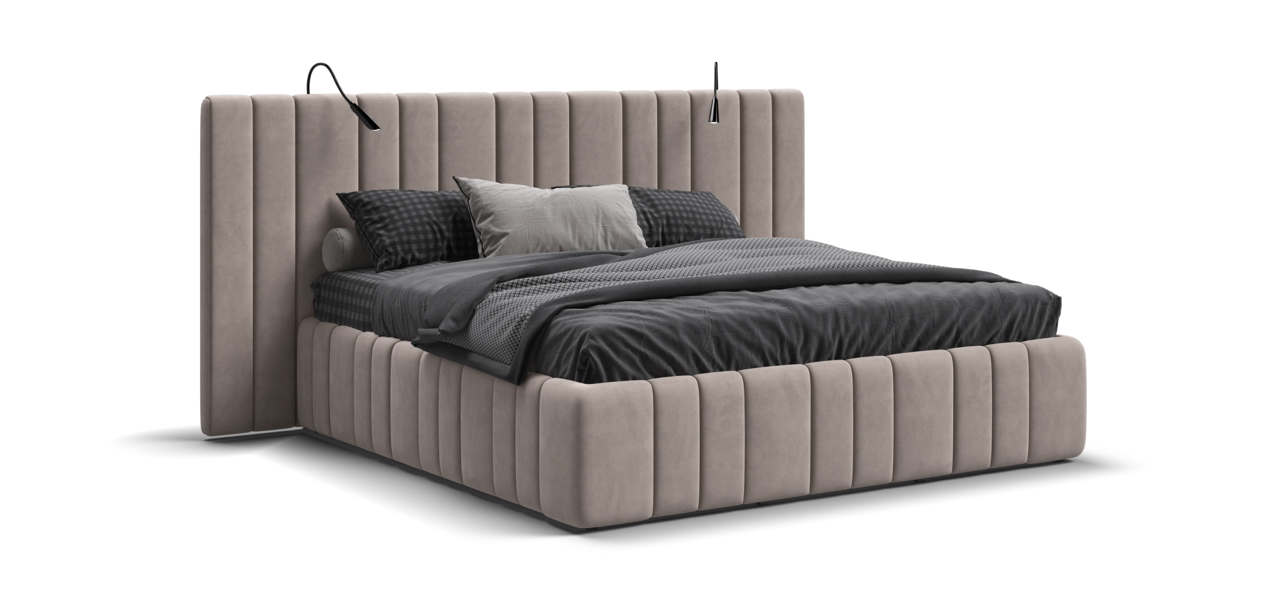 Кровать BOSS INFINITY 180*200 NEW велюр Monolit латте