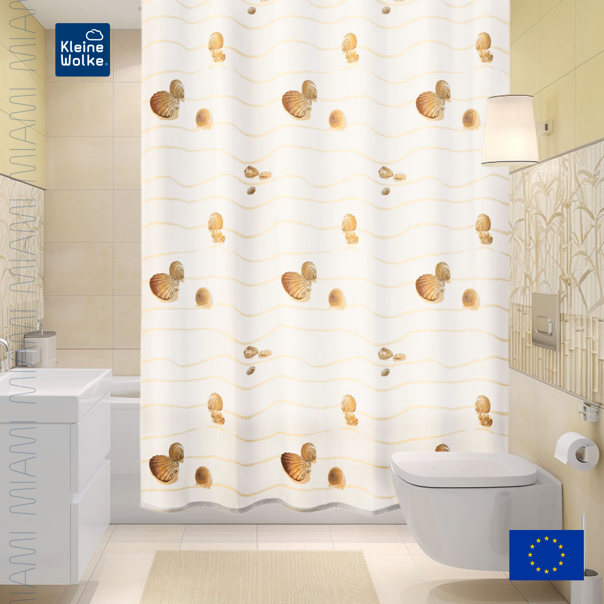 Штора для ванной комнаты Kleine Wolke Miami Beige