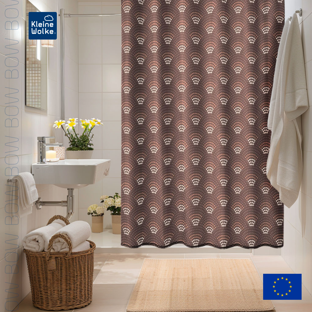 Штора для ванной комнаты Kleine Wolke Bow Nutbrown