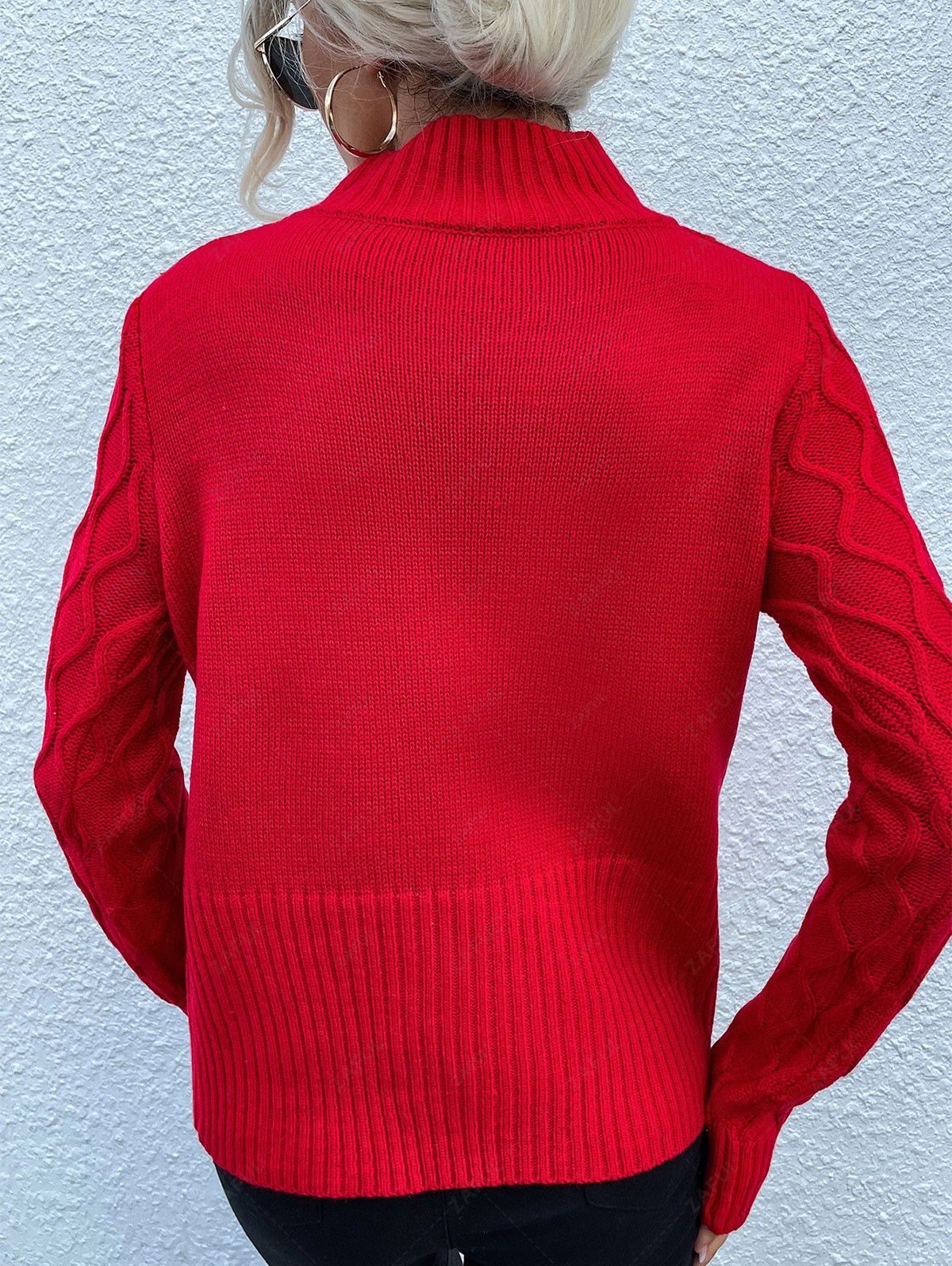   Zaful High Neck Jacquard Pullover Sweater
