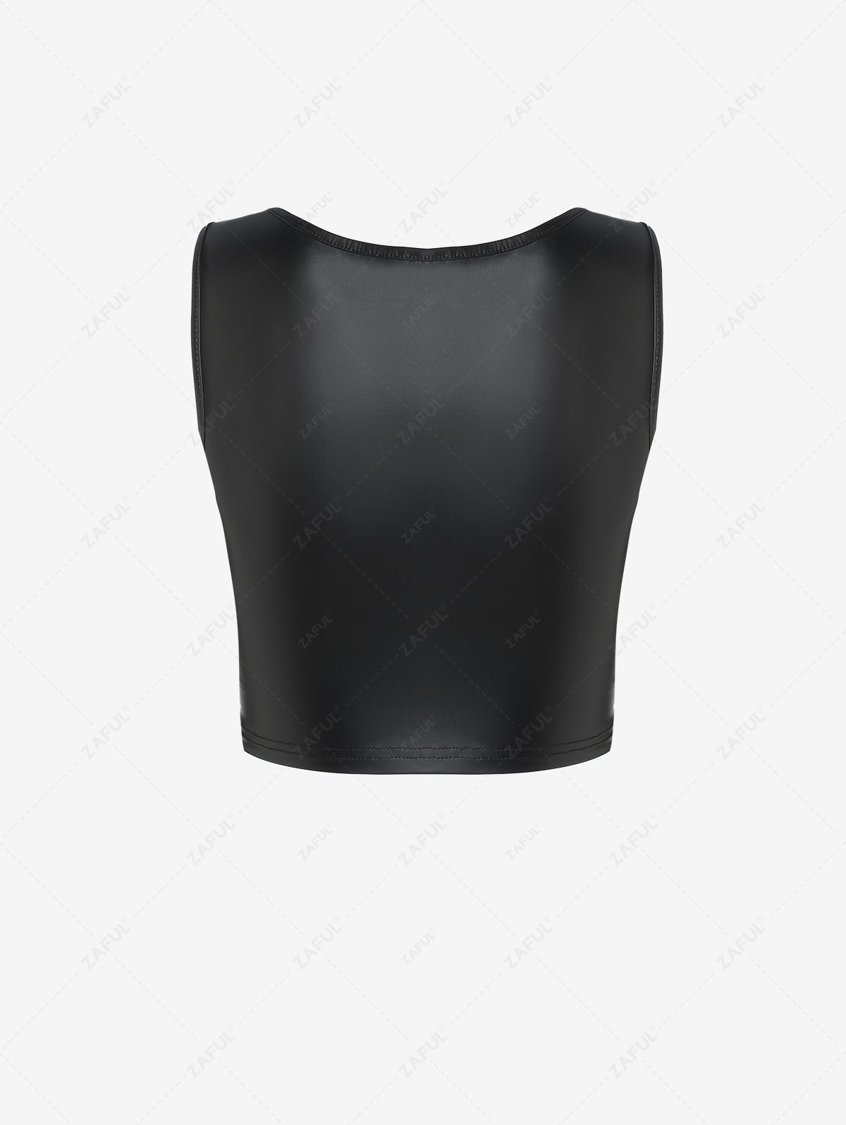 ZAFUL PU Button Up Vest Top