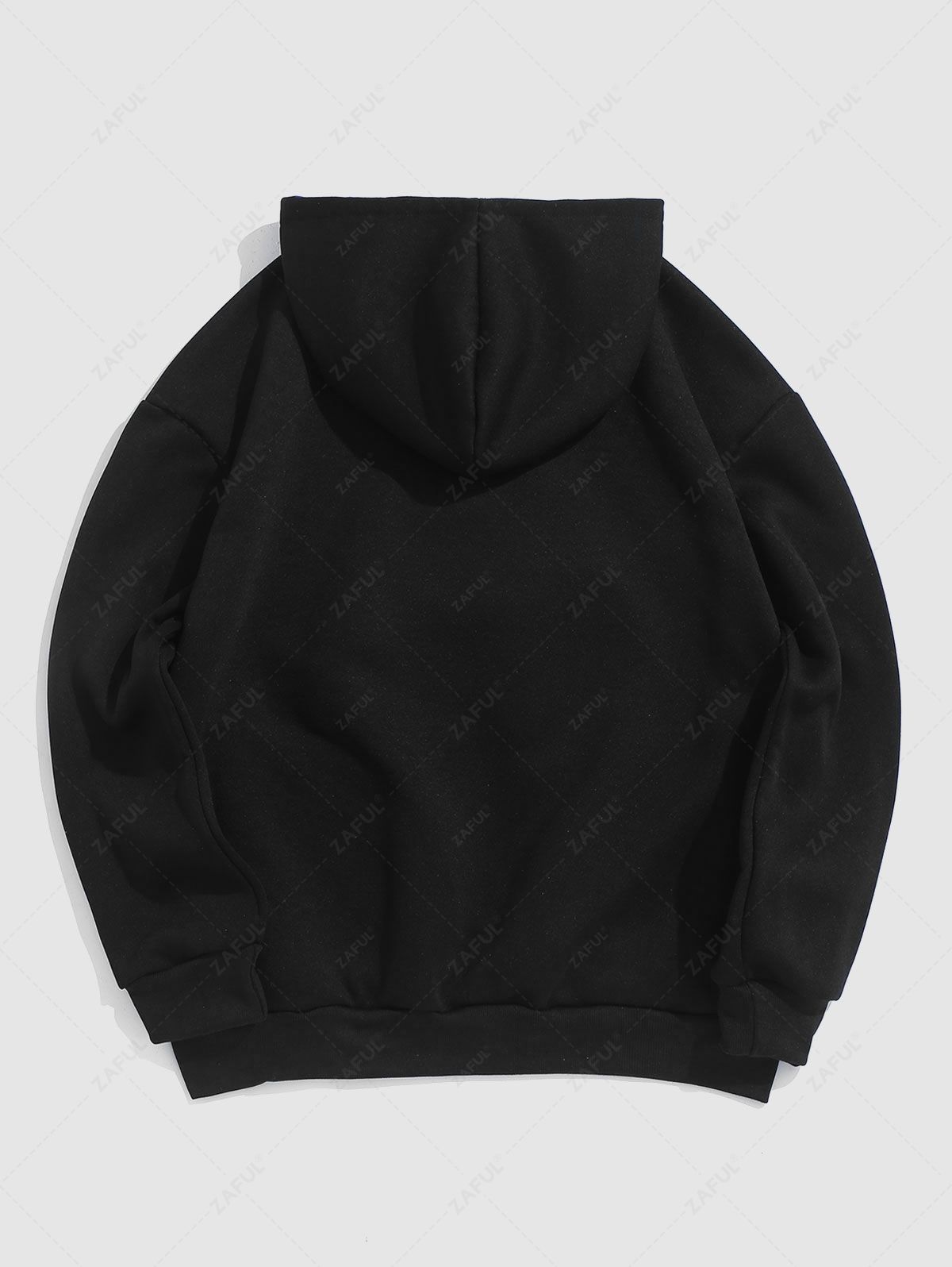 ZAFUL Bear Shape Towel Embroidery Fleece-lined Pullover Hoodie