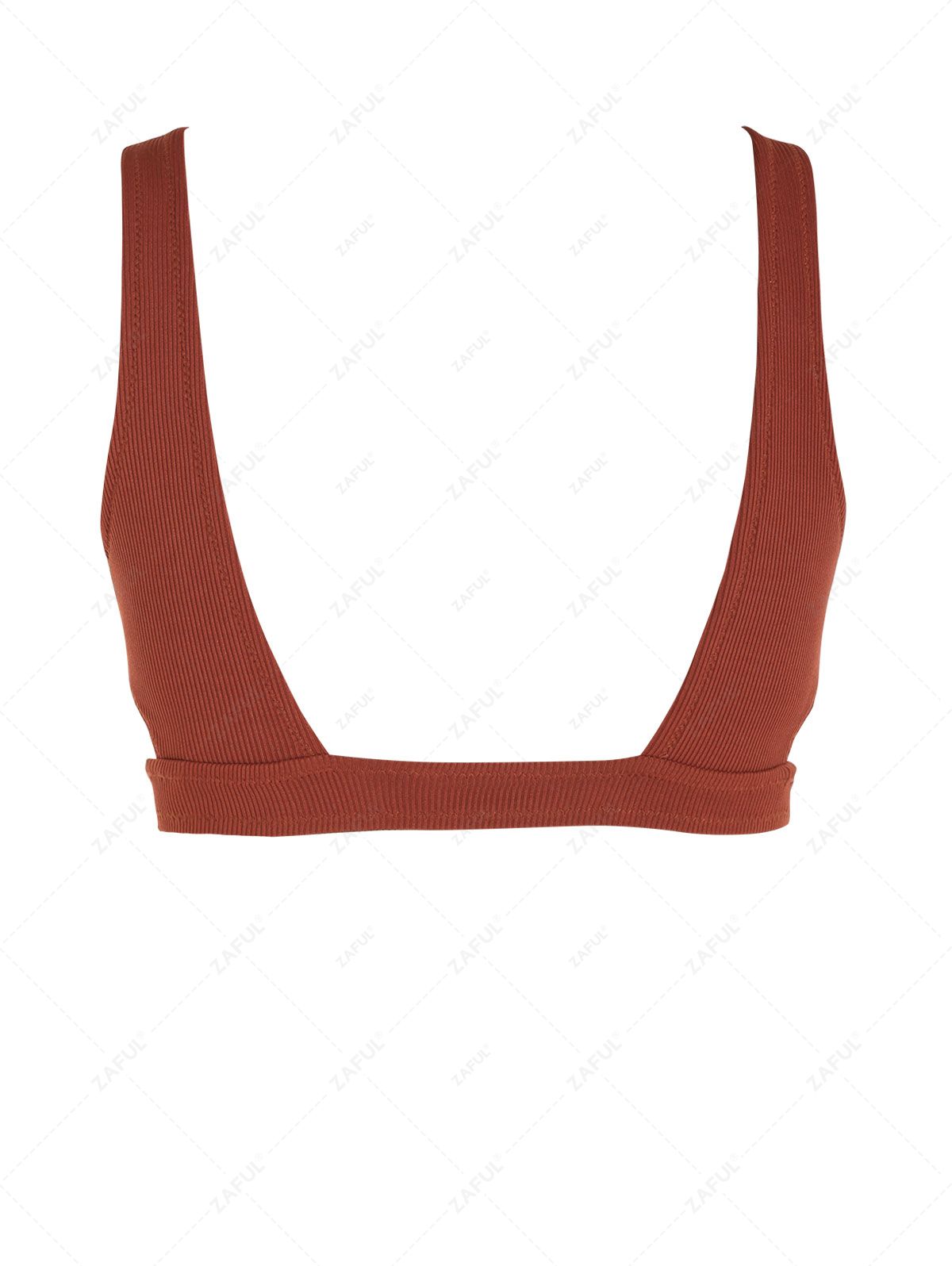 Cut Out Ribbed Bikini Top