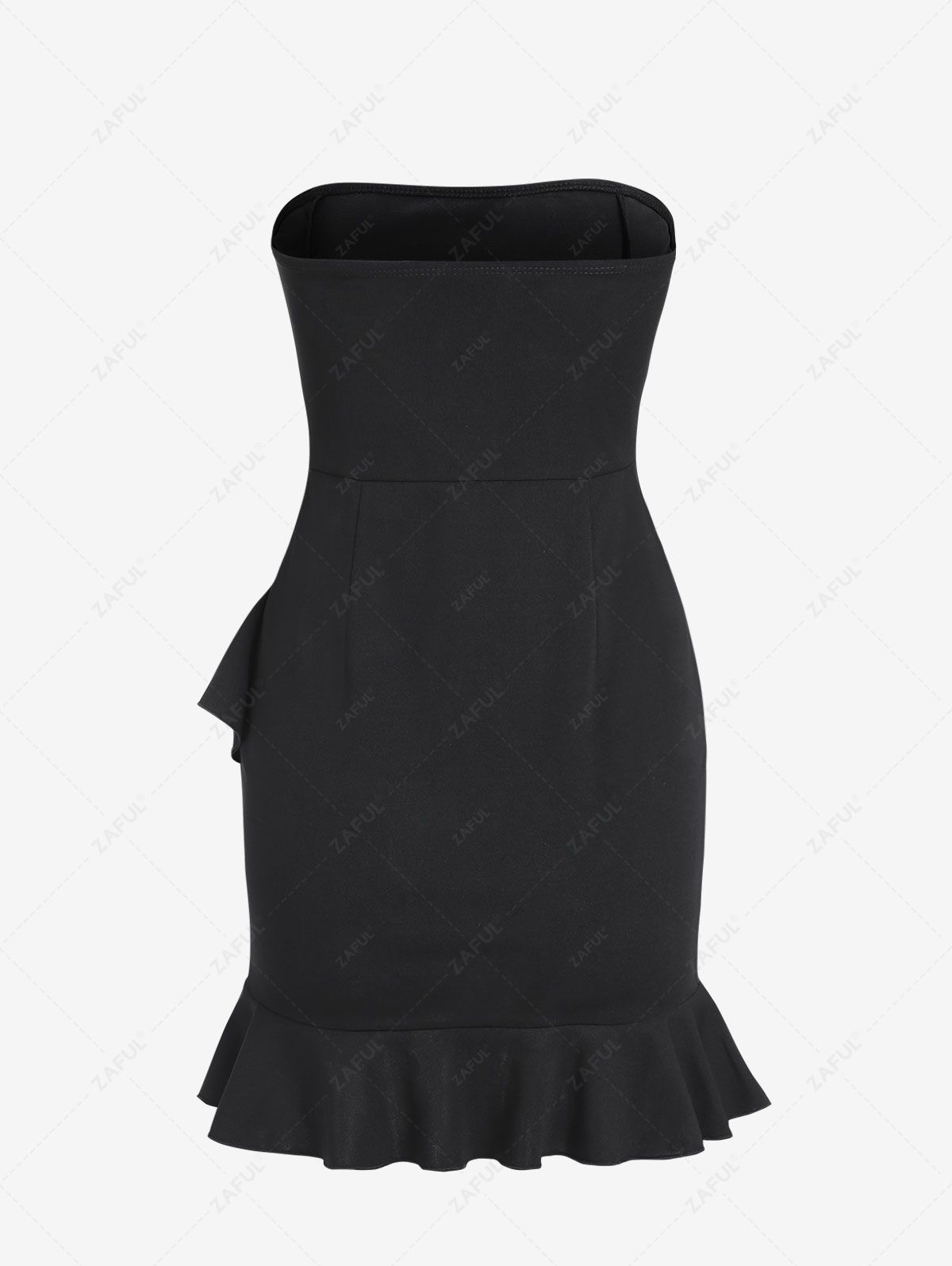 ZAFUL Ruffles Strapless Mini Tube Dress