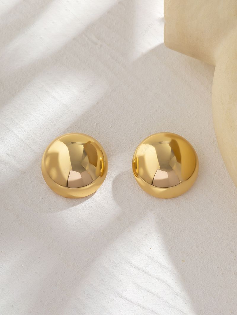 Women's A Pair of Punk Hip-hop Style Round Shape Stud Earrings