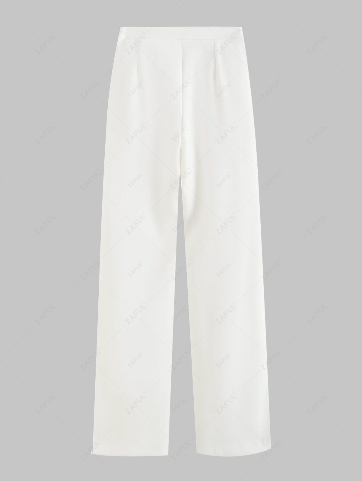 Women's Office Formal Solid Color Pintuck Detail Zipper Side High Waisted Straight Tailored Pants