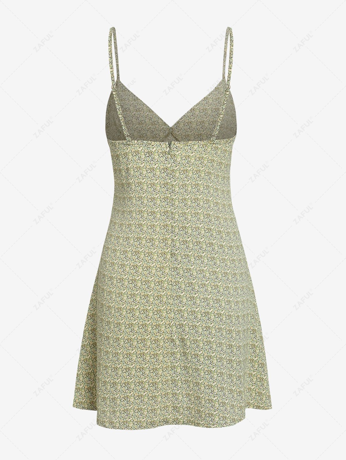 Mini Dresses ZAFUL Ditsy Paisley Cami Summer Dress