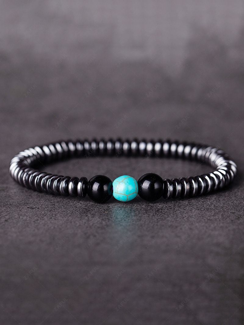 Men's Jewelry  Zaful Men's Classic Hematite Stone Beaded Bracelet