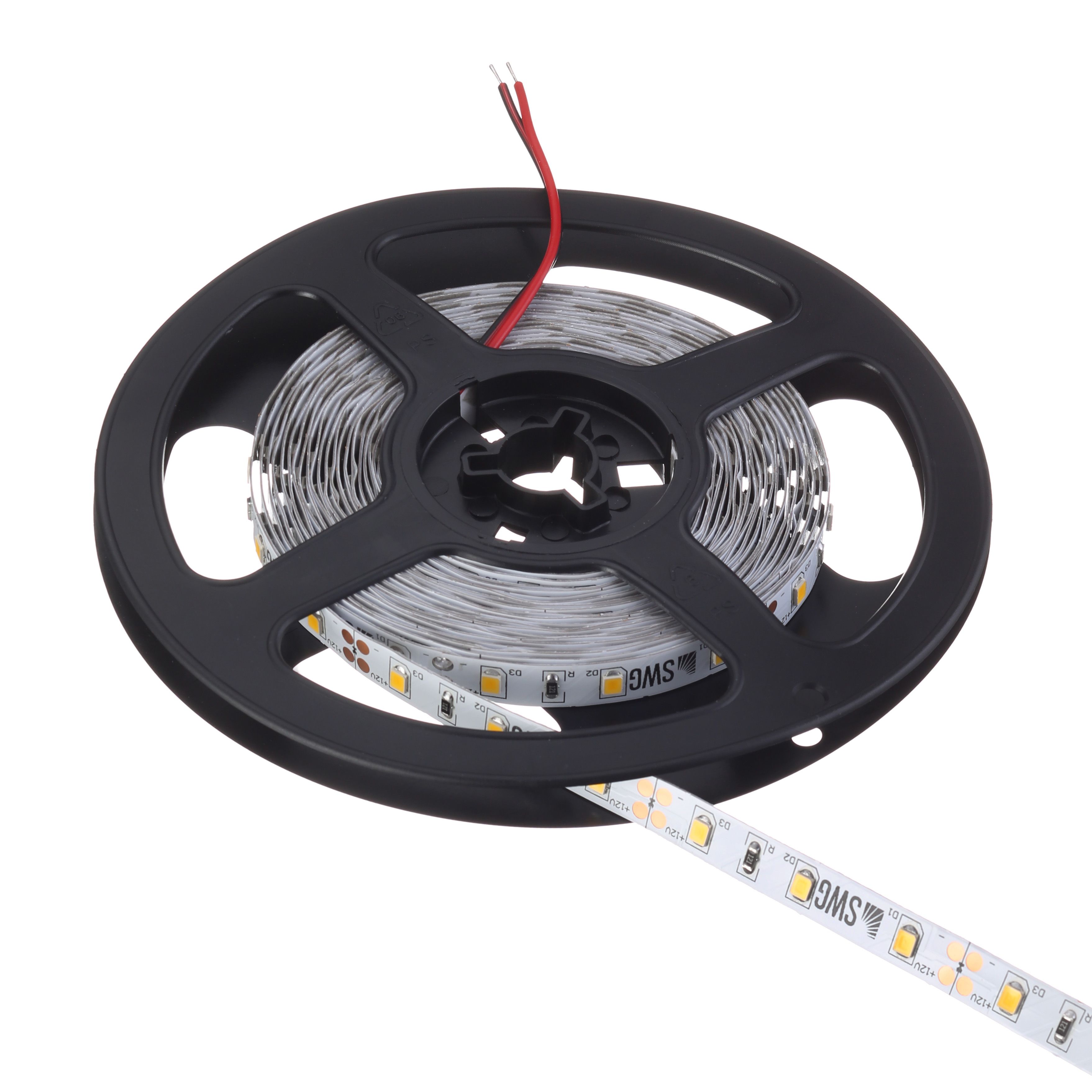 Светодиодная лента SWGroup 2835, 60 д/м, 4,8W, 12V, IP20, теплый белый, открытая