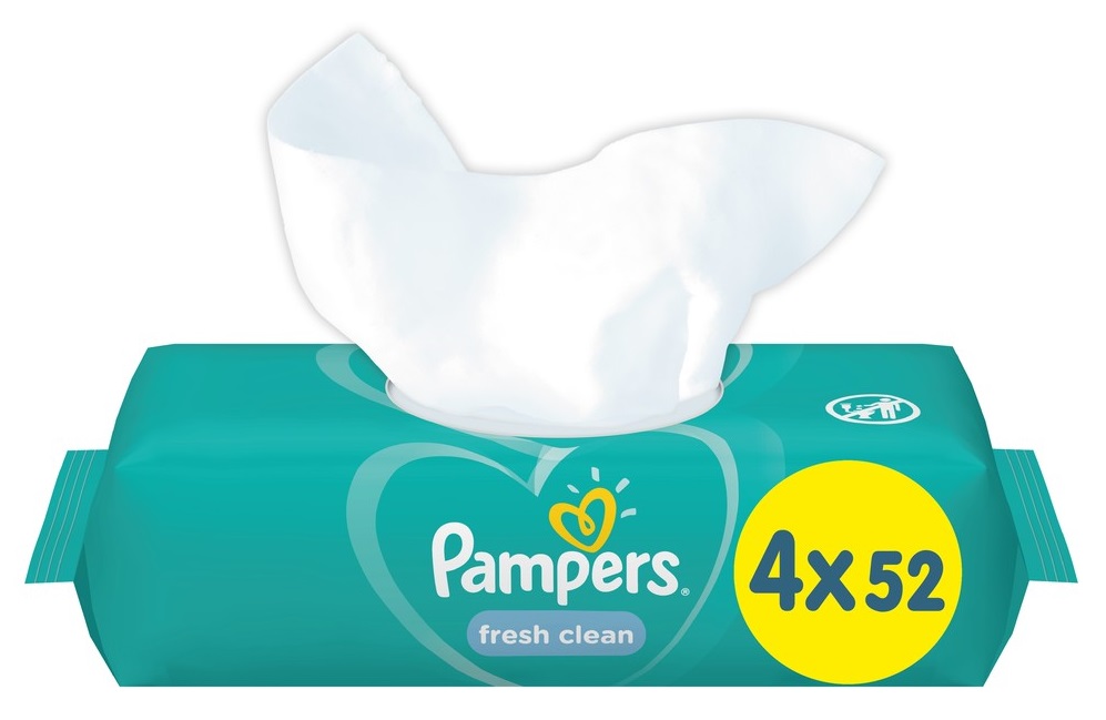 Влажные салфетки Pampers Fresh Clean, 4x52шт.