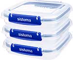  Набор контейнеров для сэндвичей Sistema ''KLIP IT '' 520мл, 3шт. 881643