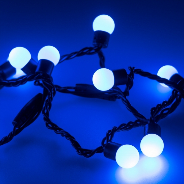 Светодиодная гирлянда ARD-BALL-CLASSIC-D17.5-10000-BLACK-100LED BLUE (230V, 7W) (Ardecoled, IP65) 025582