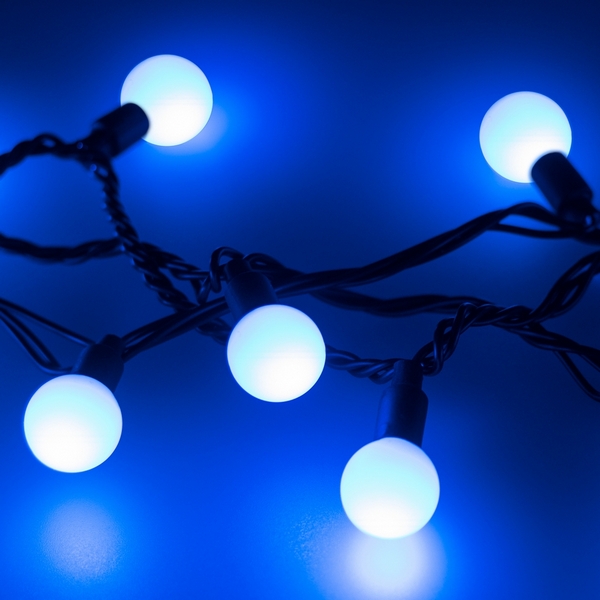 Светодиодная гирлянда ARD-BALL-CLASSIC-D23-10000-BLACK-80LED BLUE (230V, 3.5W) (Ardecoled, IP65) 025600