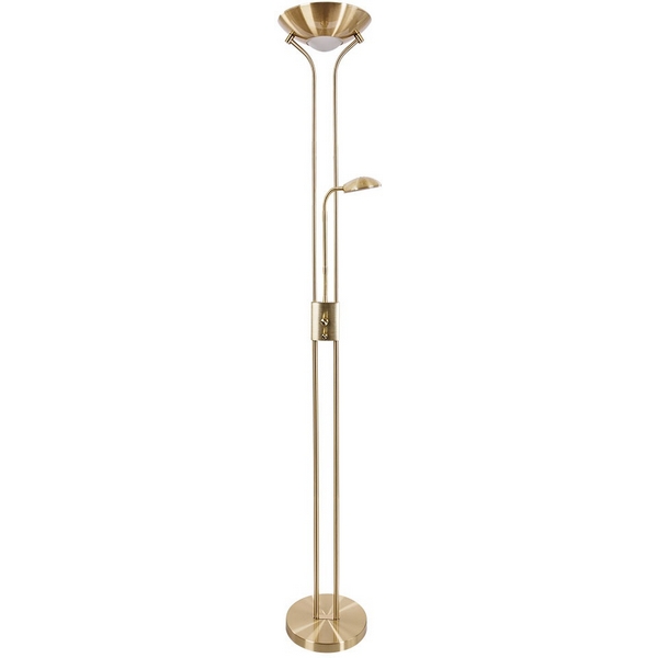 Торшер напольный с 1 лампой светодиодный с лампой для чтения Arte Lamp Duetto A4329PN-2PB